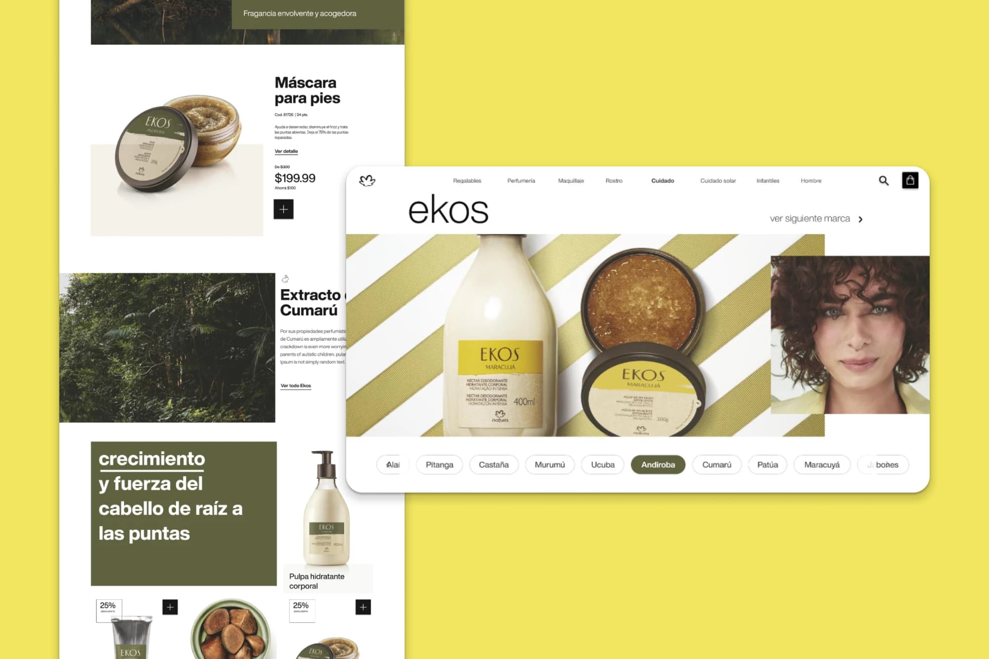 Natura product screens