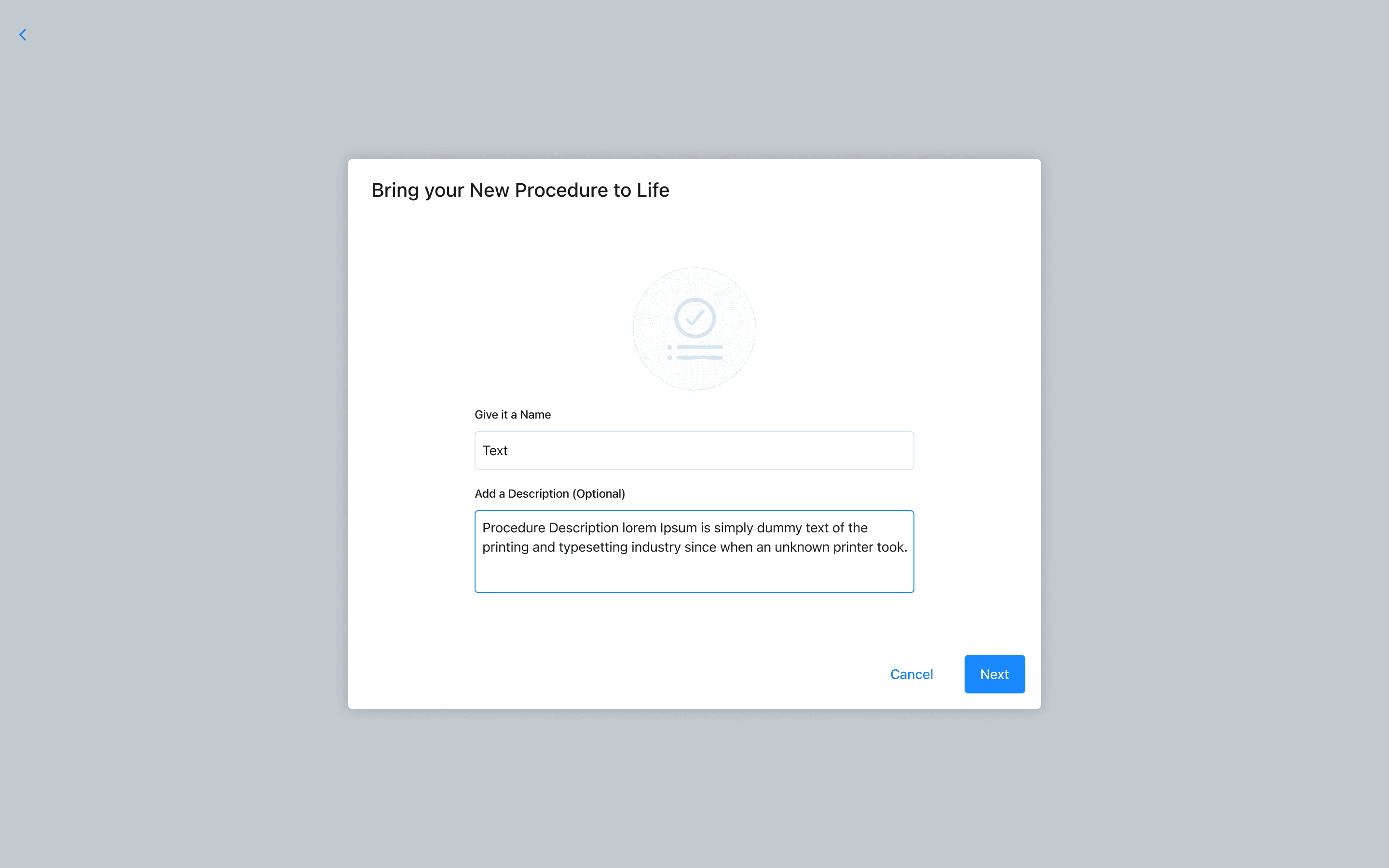 Naming and describing a new procedure