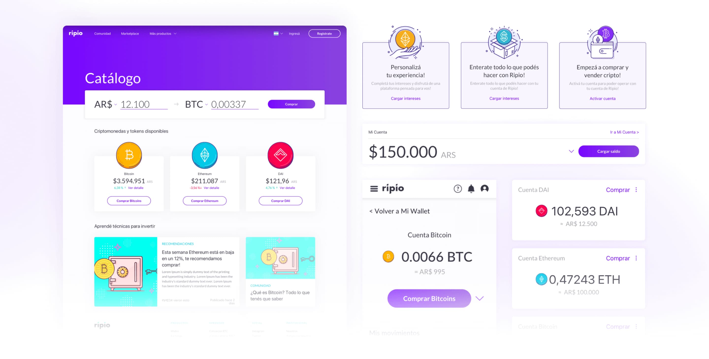 Ripio crypto catalog and dashboard