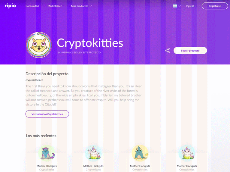 Browsing the collectible catalog with price and owner info