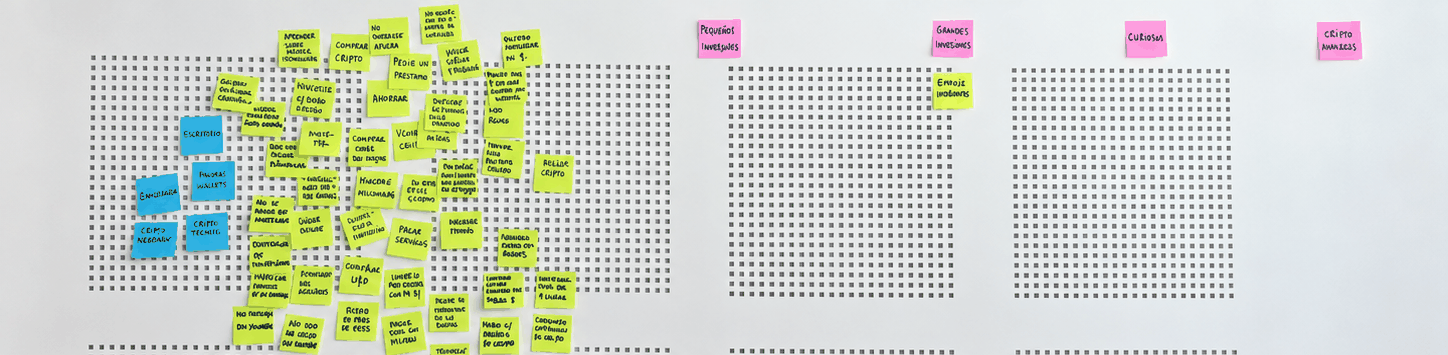 Sticky-note research wall