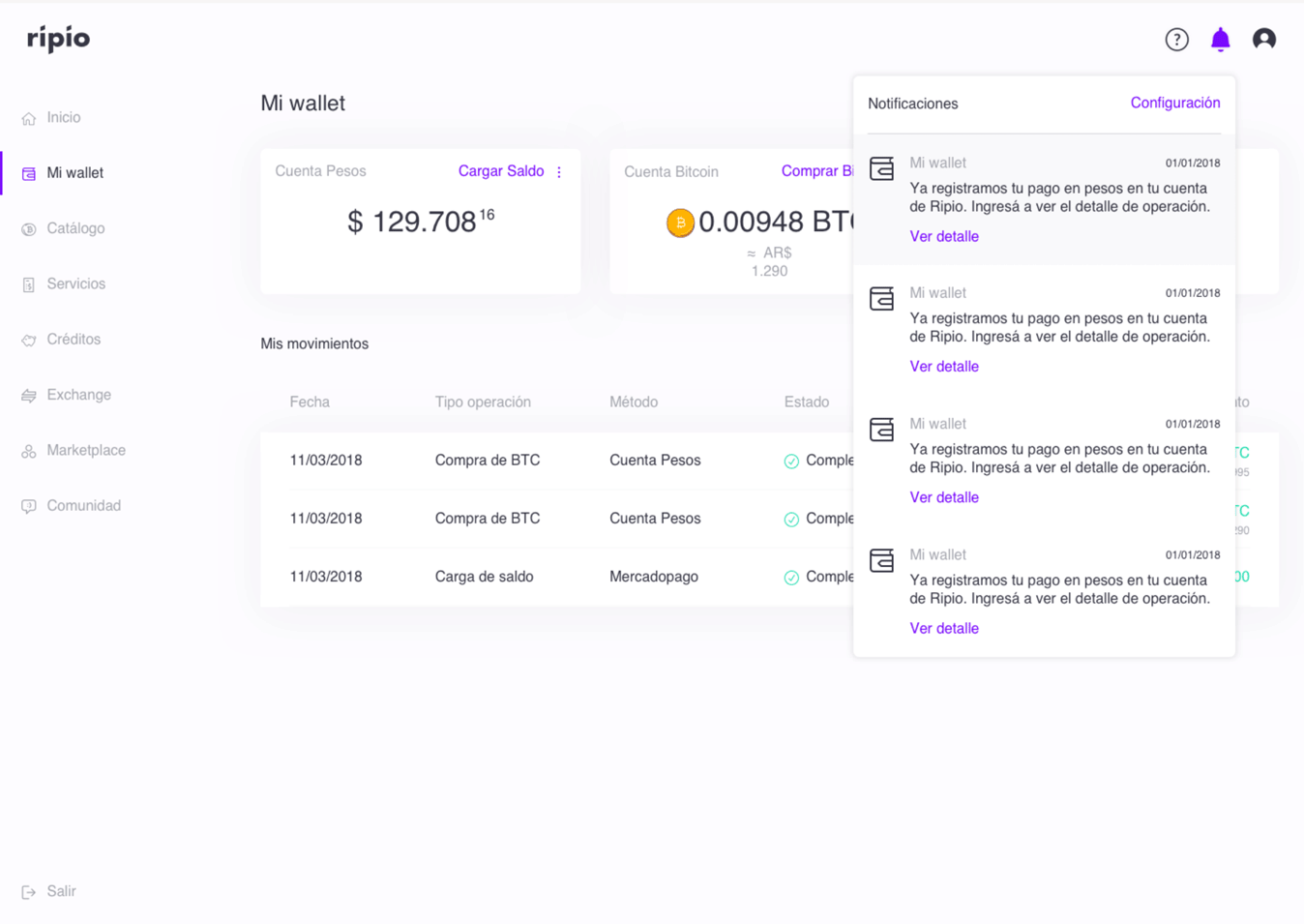 Selling BTC — from wallet to amount, destination and receipt